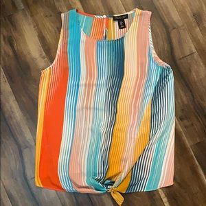 Multi Striped Tie Tank Top